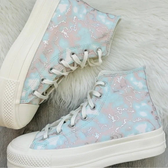 NWT Converse Chuck Taylor All Star Lift Platform Marble Women’s Shoes - Picture 4 of 8